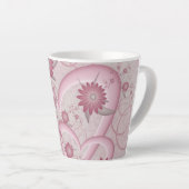 Roze Abstracte kunsten en bloemen houden van fract Latte Mok (Rechterhoek)