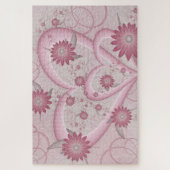 Roze Abstracte kunsten en bloemen houden van fract Legpuzzel (Verticaal)