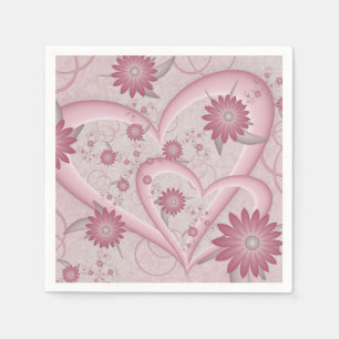 Roze Abstracte kunsten en bloemen houden van fract Servet