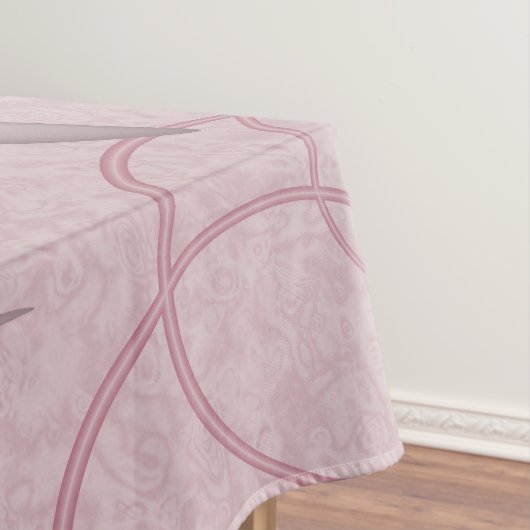 Roze Abstracte kunsten en bloemen houden van fract Tafelkleed (Voorbeeld)