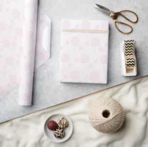 Roze Abstracte Natuur Cadeaupapier