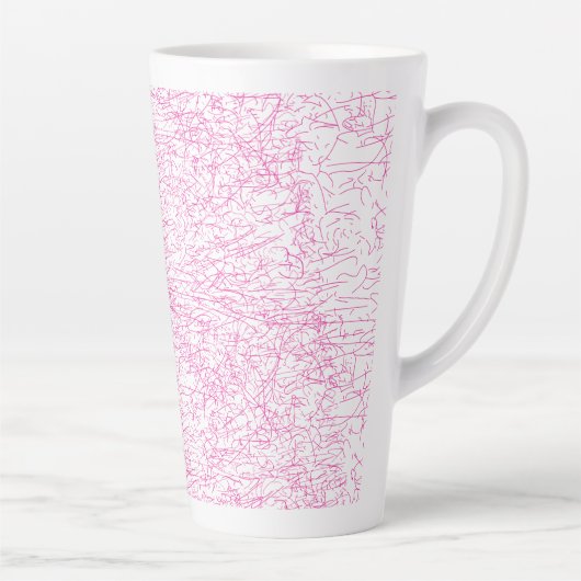 Roze Abstracte Office Map Mappen Set Latte Mok (Rechts)