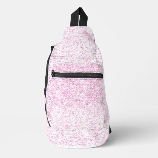 Roze Abstracte Office Map Mappen Set Sling Bag (Voorkant)