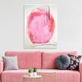 Roze Abstracte tekenverf Canvas Afdruk (Insitu (Woonkamer))