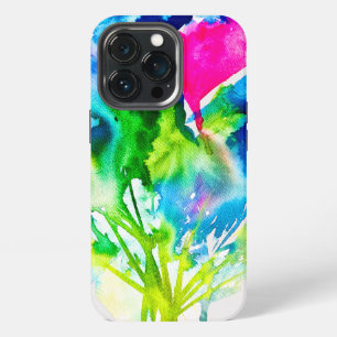 Roze abstracte waterverf Cyclamen flower iPhone 13 Pro Hoesje