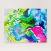 Roze abstracte waterverf Cyclamen flower Legpuzzel (Horizontaal)