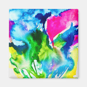 Roze abstracte waterverf Cyclamen flower Magneet