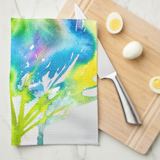 Roze abstracte waterverf Cyclamen flower Theedoek (Quarter Fold)