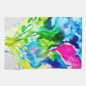 Roze abstracte waterverf Cyclamen flower Theedoek (Horizontaal)