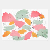 Roze Abstracte Waterverf penseelstreken Inpakpapier Vel (Voorkant 3)