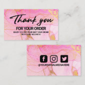 Roze Abstracte Waterverf Visitekaartje (Voorkant / Achterkant)