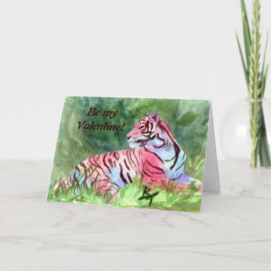 Roze aceo van de Tijger, is myValentine! Feestdagen Kaart