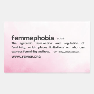 Roze achtergrond FEMMEFOBIA-definitie Rechthoekige Sticker