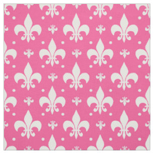Roze Achtergrond Fleur-de-lis Patroonontwerp Stof