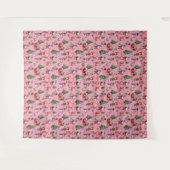 Roze Achtergrond Kerst Decoratiepatroon Wandkleed (Voorkant (horizontaal))