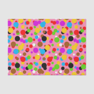 Roze Achtergrond Kleurrijke Polka Dots Tissuepapier