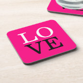 Roze Achtergrond Liefde Bruiloft Bier Onderzetter (Linkerzijde)