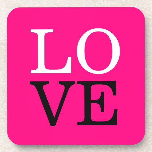 Roze Achtergrond Liefde Bruiloft Bier Onderzetter (Voorkant)