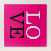 Roze Achtergrond Liefde Bruiloft Legpuzzel (Horizontaal)