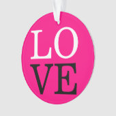 Roze Achtergrond Liefde Bruiloft Ornament (voorkant)