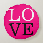 Roze Achtergrond Liefde Bruiloft Rond Kussen (Achterkant)