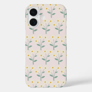 Roze Achtergrond met Bloem Boeket Telefoonhoes iPhone 16 Hoesje