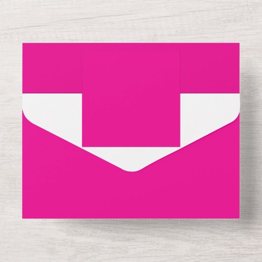 Roze achtergrond met zwart rand ontwerpideeën all in one uitnodiging (Achterkant)