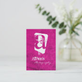 Roze achtergrond Monogram Visitekaartjes (Staand voorkant)