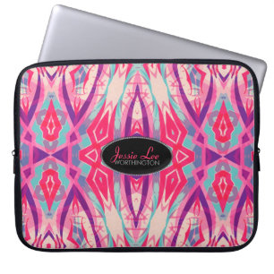 Roze achterklep van de Batik Fusion Design Laptop- Laptop Sleeve