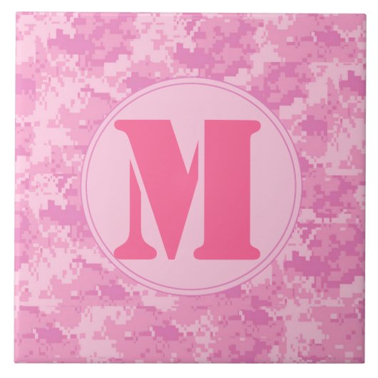 Roze ACU Camouflage-monogram voor camouflage Tegeltje (Voorkant)