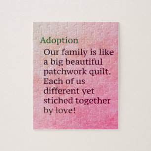 Roze adoptie is een cadeautje voor patchwork-adopt legpuzzel