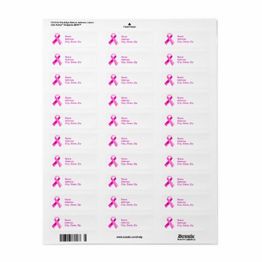Roze Adresetiketten Etiket (Full Sheet)