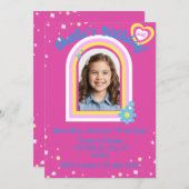  roze Afbeelding verjaardag Kaart (Voorkant / Achterkant)