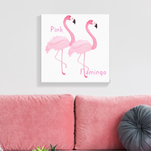 Roze afdruk van Flamingo Canvas (Insitu (Woonkamer))