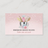 Roze afgebeeld Shiny Bakery Visitekaartje (Voorkant)
