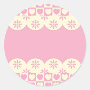 Roze, afgeronde Sticker met hart