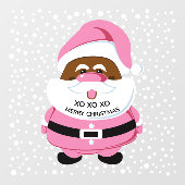 Roze Afrikaans-Amerikaanse Kerstman, sneeuw Kerstm Raamsticker (Vel)