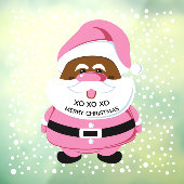 Roze Afrikaans-Amerikaanse Kerstman, sneeuw Kerstm Raamsticker (Vel 3)