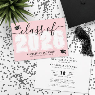 Roze Afstudeerfeest Kaart