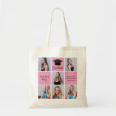 Roze Afstuderen 2023 Senior Portrait Photo Collage Tote Bag (Voorkant)
