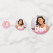 Roze afstuderen 3 foto vetgedrukte moderne typogra confetti (Achterkanten)