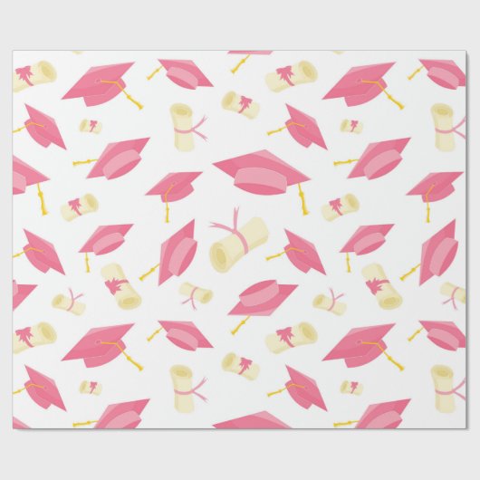 roze Afstuderen Cadeaupapier (Vlak)