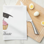 Roze Afstuderen Cupcake Afstuderen Theedoek (Quarter Fold)
