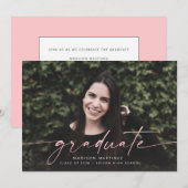 Roze Afstuderen de Aankondiging van het Afstuderen (Voorkant / Achterkant)