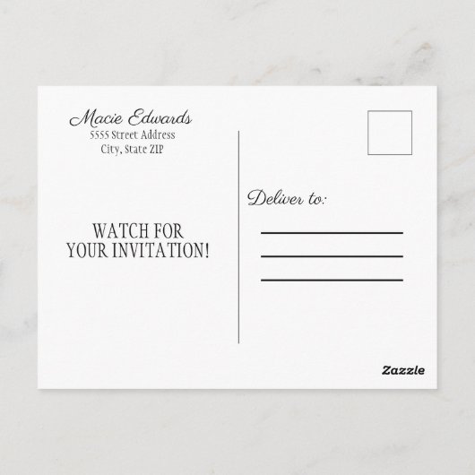 Roze Afstuderen Foto Opslaan Briefkaart Datum (Achterkant)