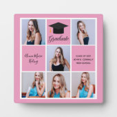 Roze Afstuderen Fotocollage Schattige Afstuderen Fotoplaat (Voorkant)