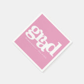 Roze afstuderen gewaagde typografie moderne gewoon servet (Hoek)