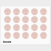 Roze Afstuderen Glitter Hartelijk dank Ronde Sticker (Vel)