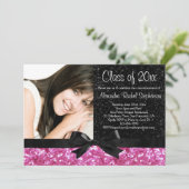 Roze Afstuderen met spaarpuitkijkfoto Kaart (Staand voorkant)