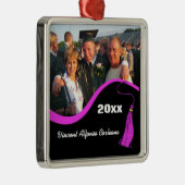 roze Afstuderen Metalen Ornament (Rechts)